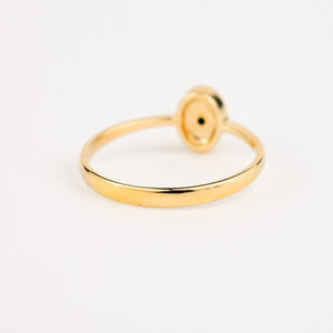 vintage gold bezel set opal ring