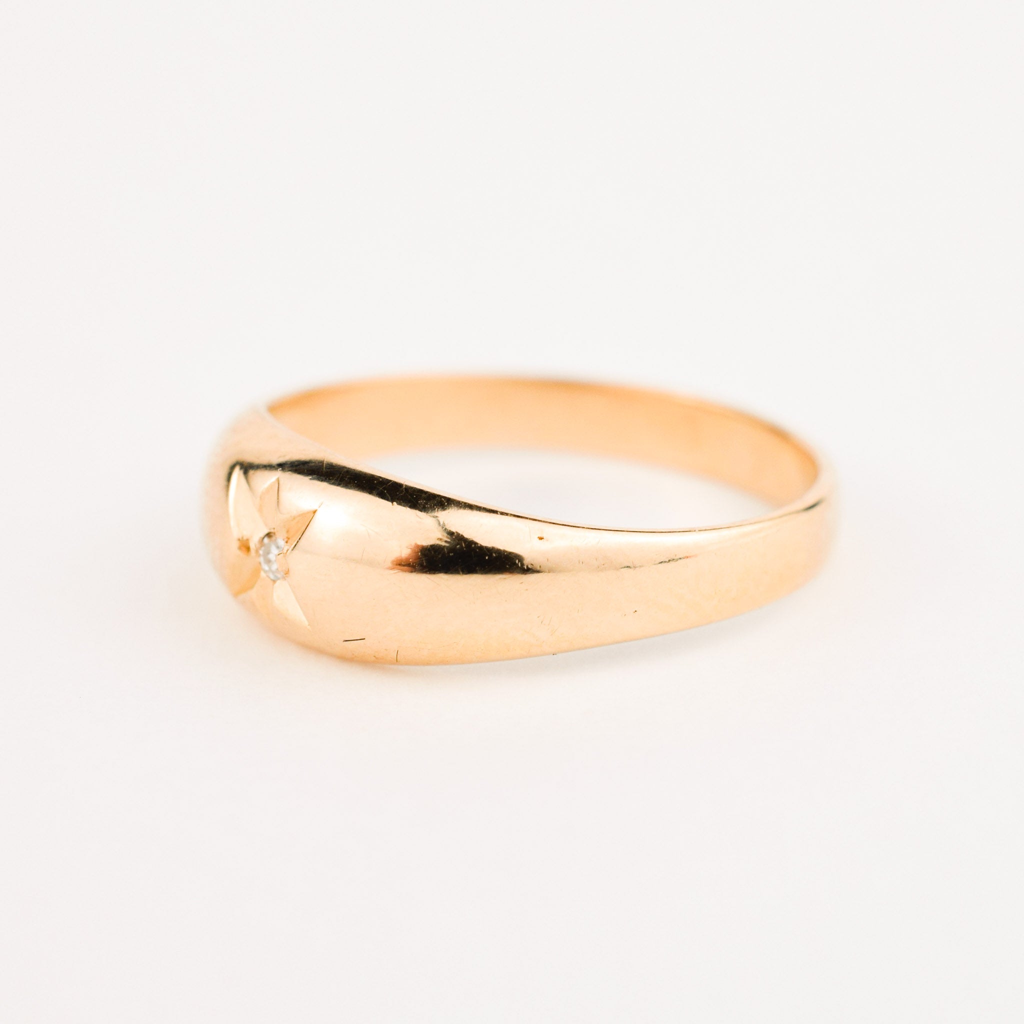vintage gold diamond starburst ring