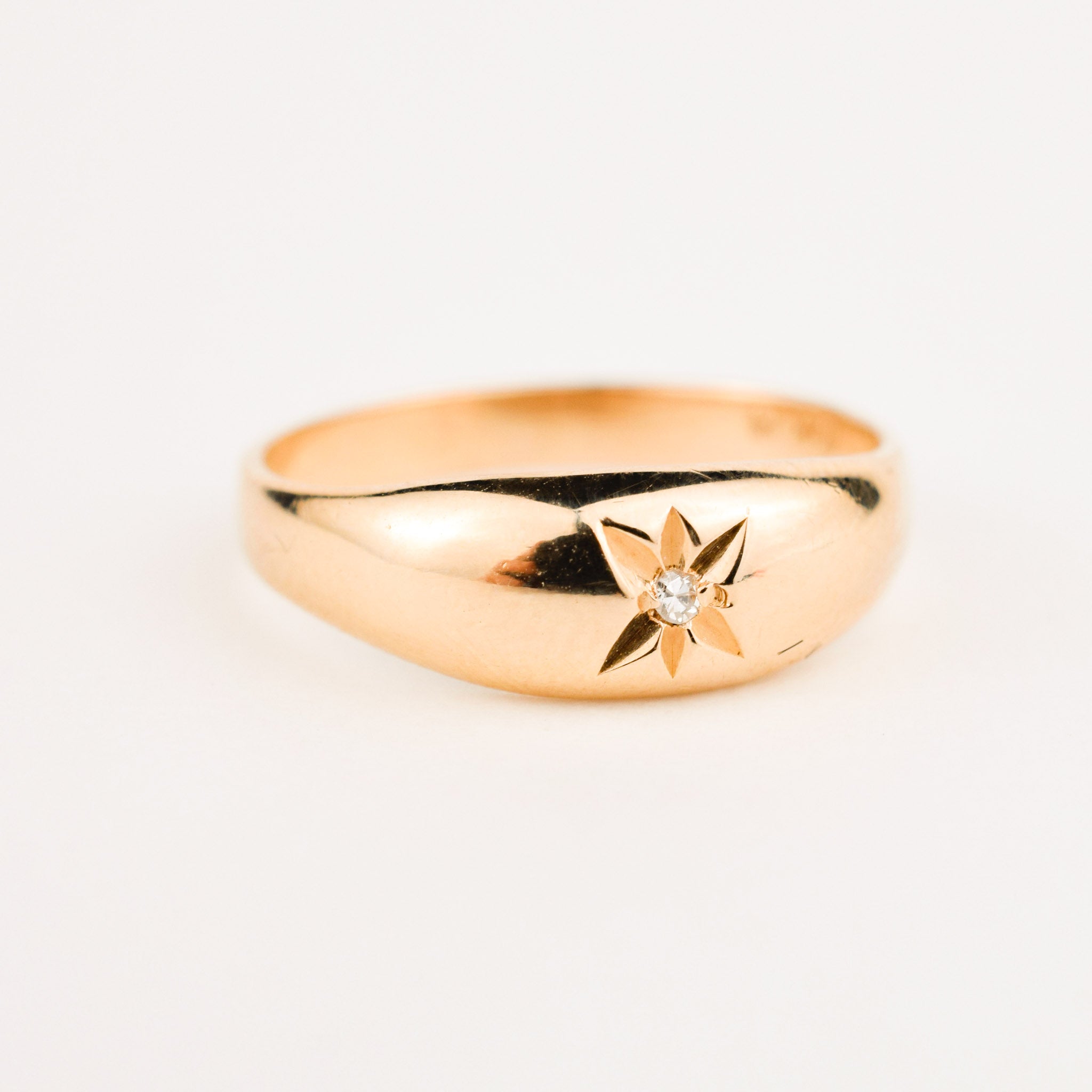 vintage gold diamond starburst ring