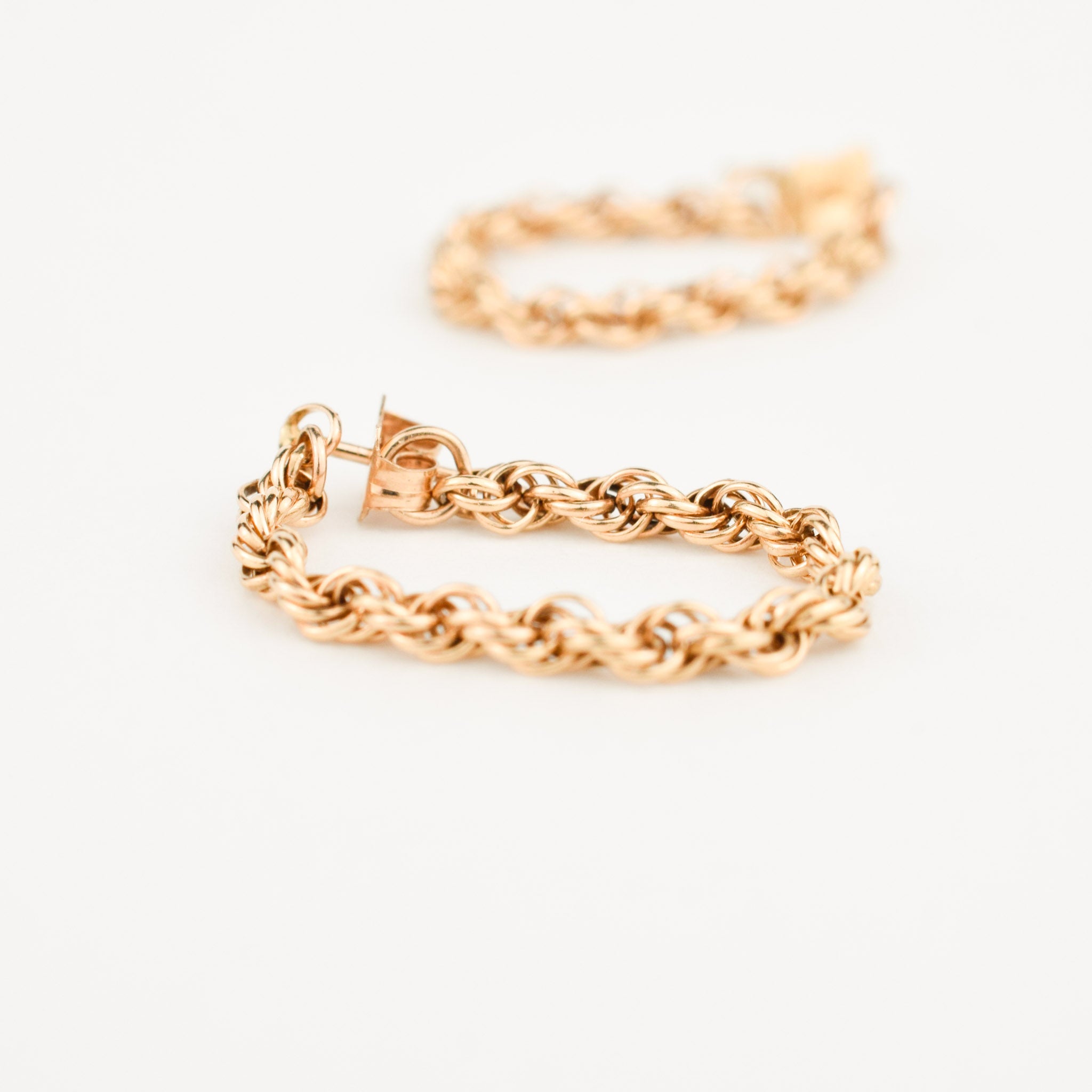 vintage gold rope hoop earrings 