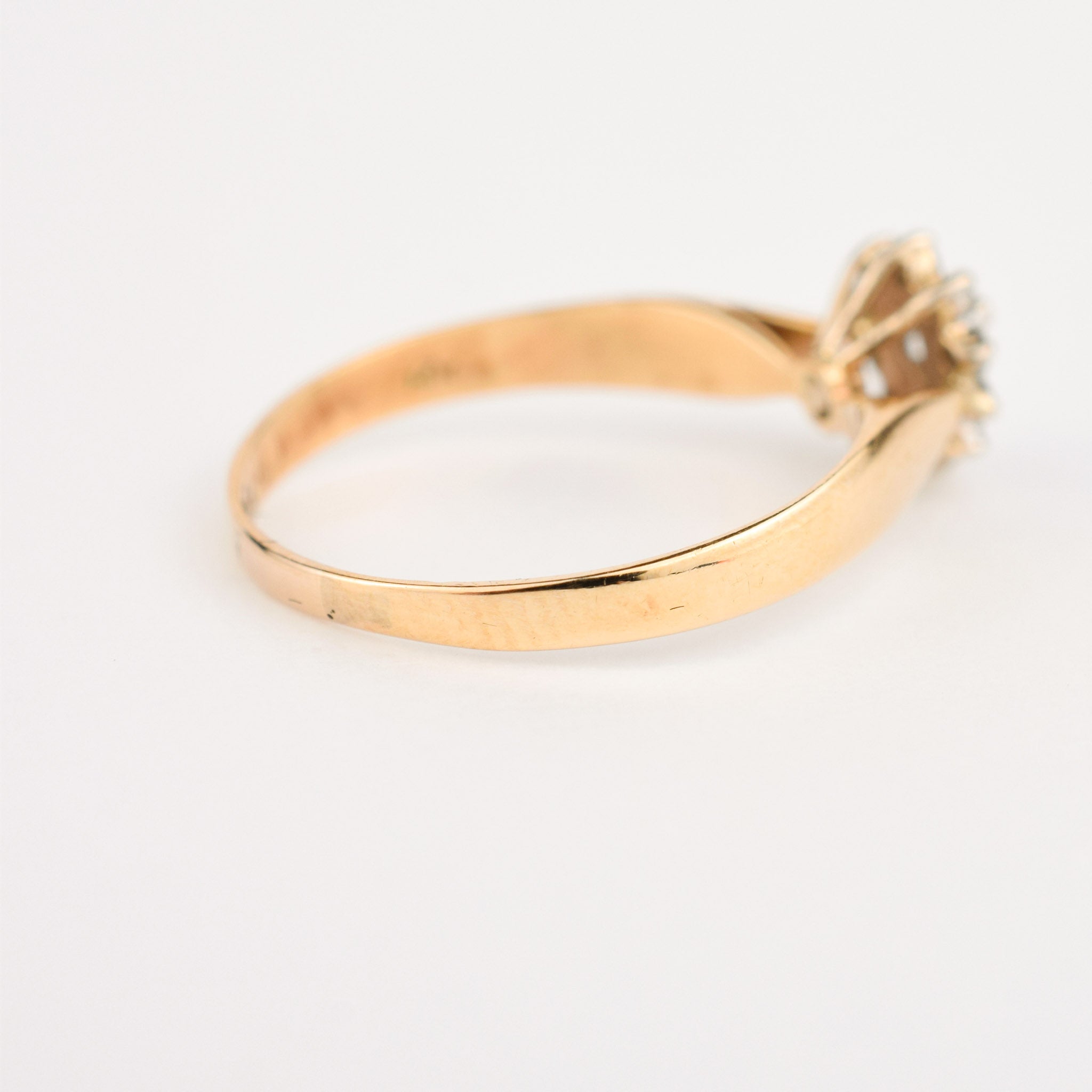 vintage Pear cut diamond halo engagement ring 