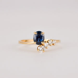 vintage gold sapphire and diamond ring, folklor