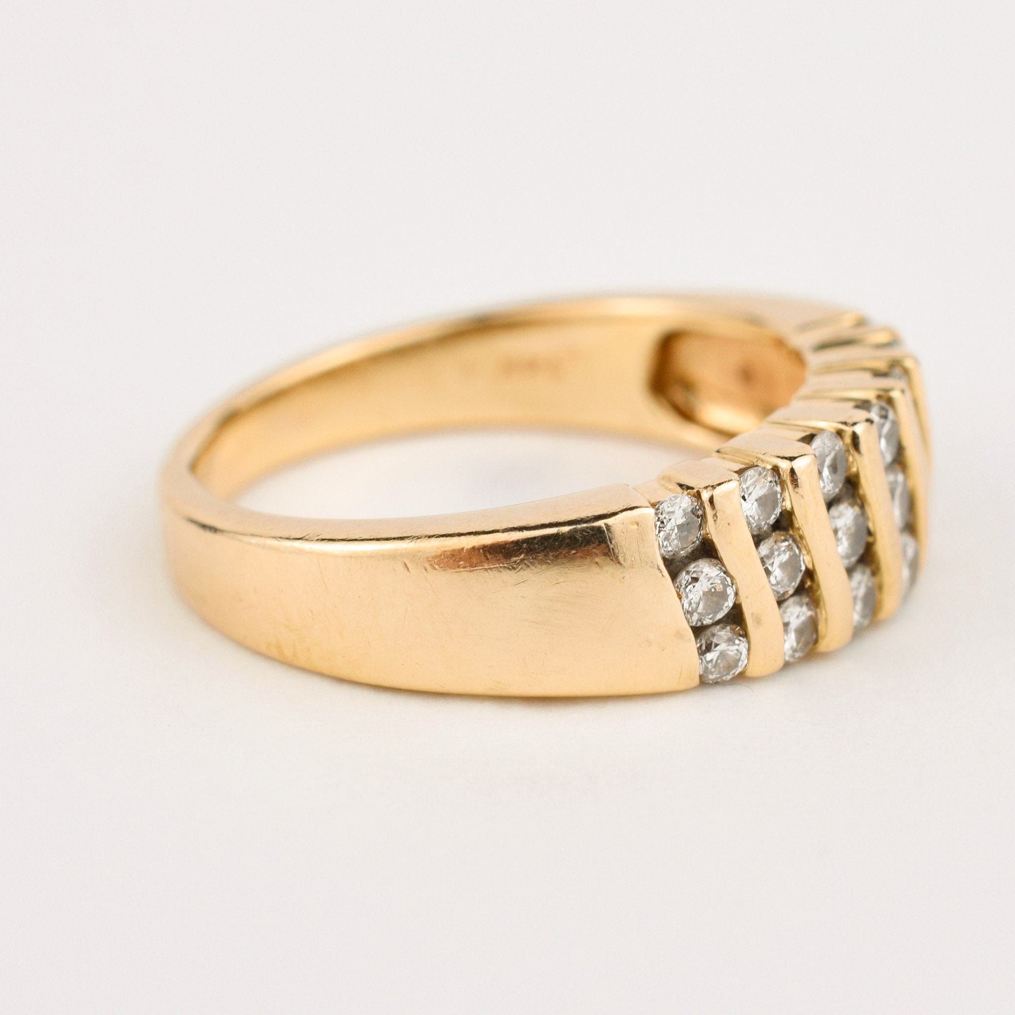 vintage gold triple diamond band