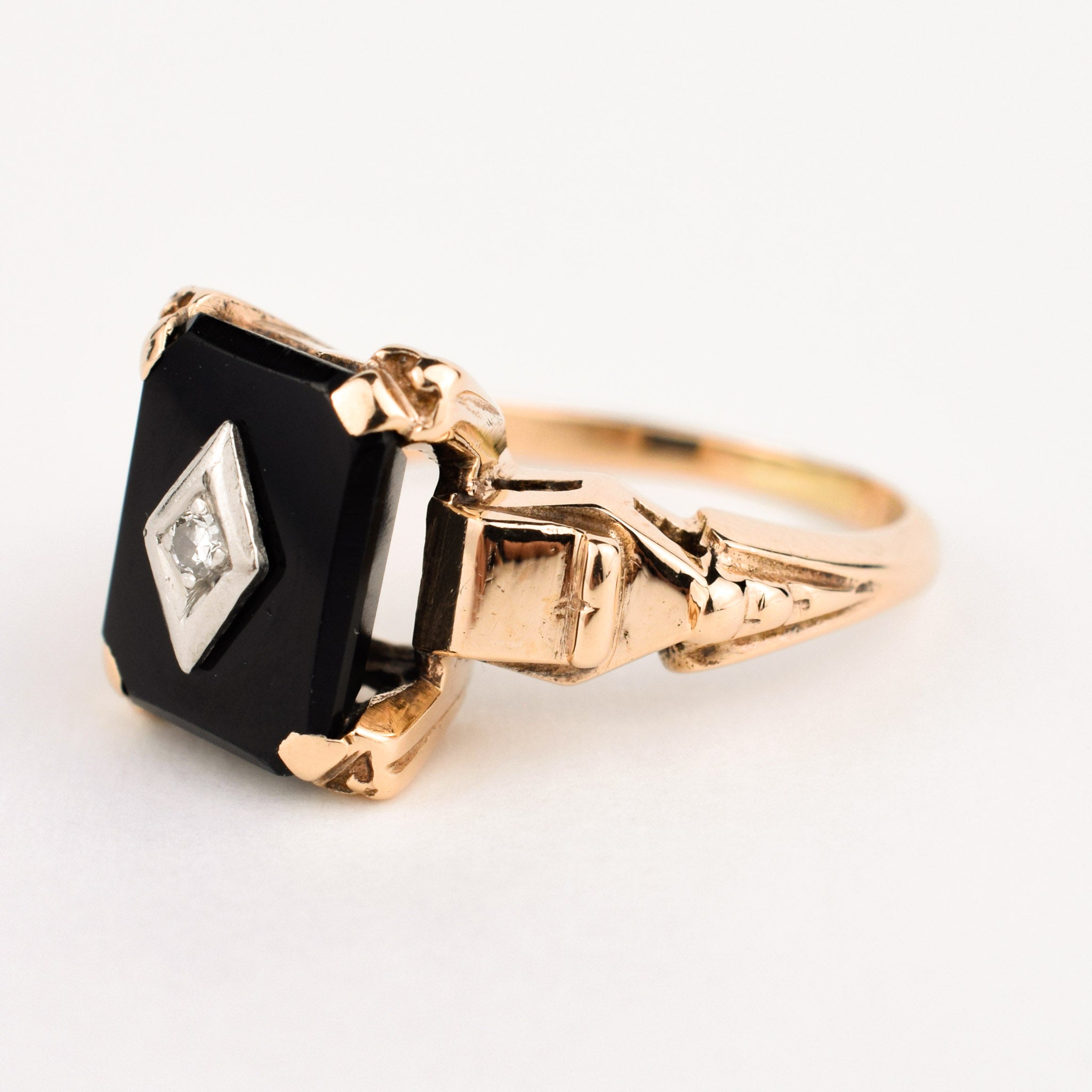 antique onyx and diamond ring 