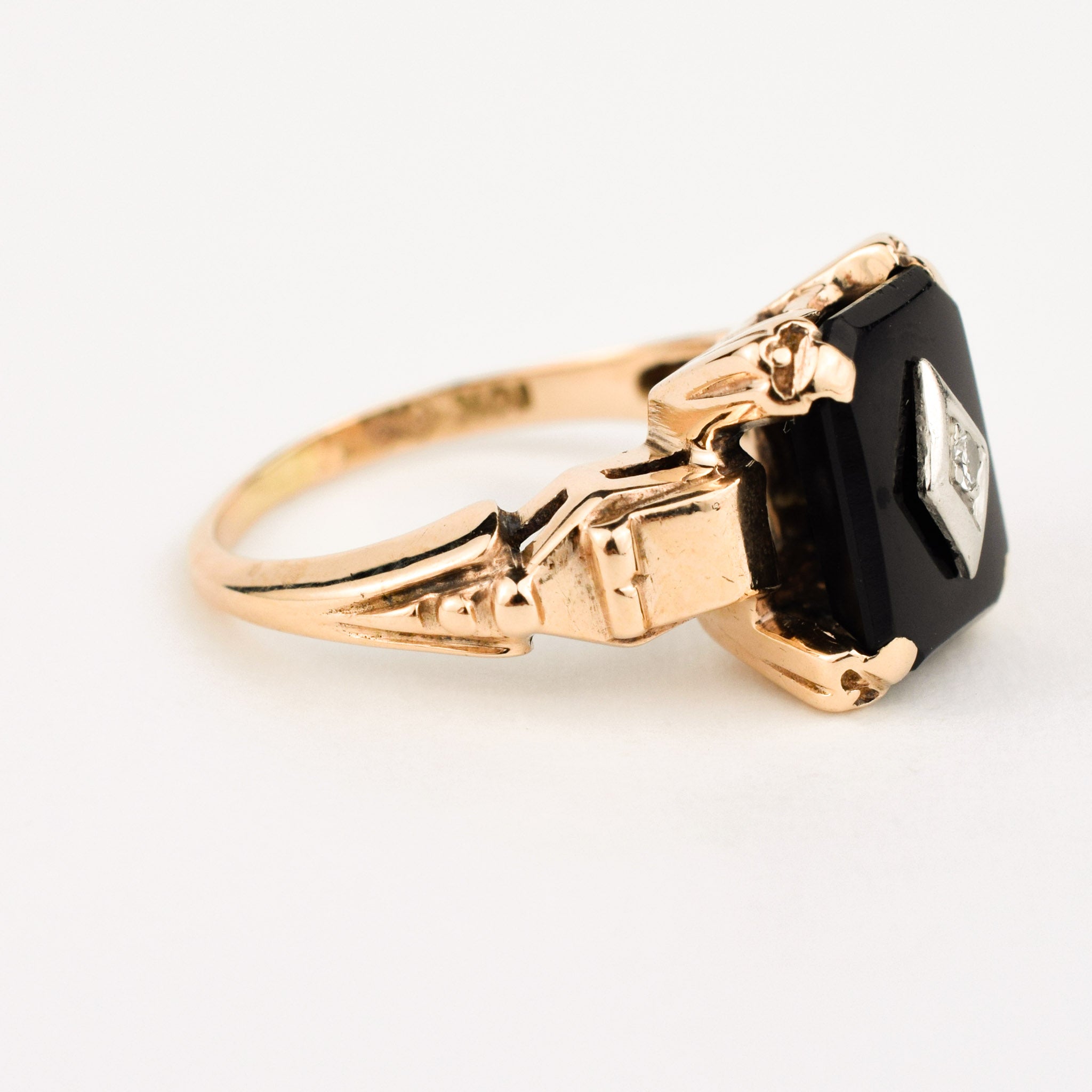 antique onyx and diamond ring 