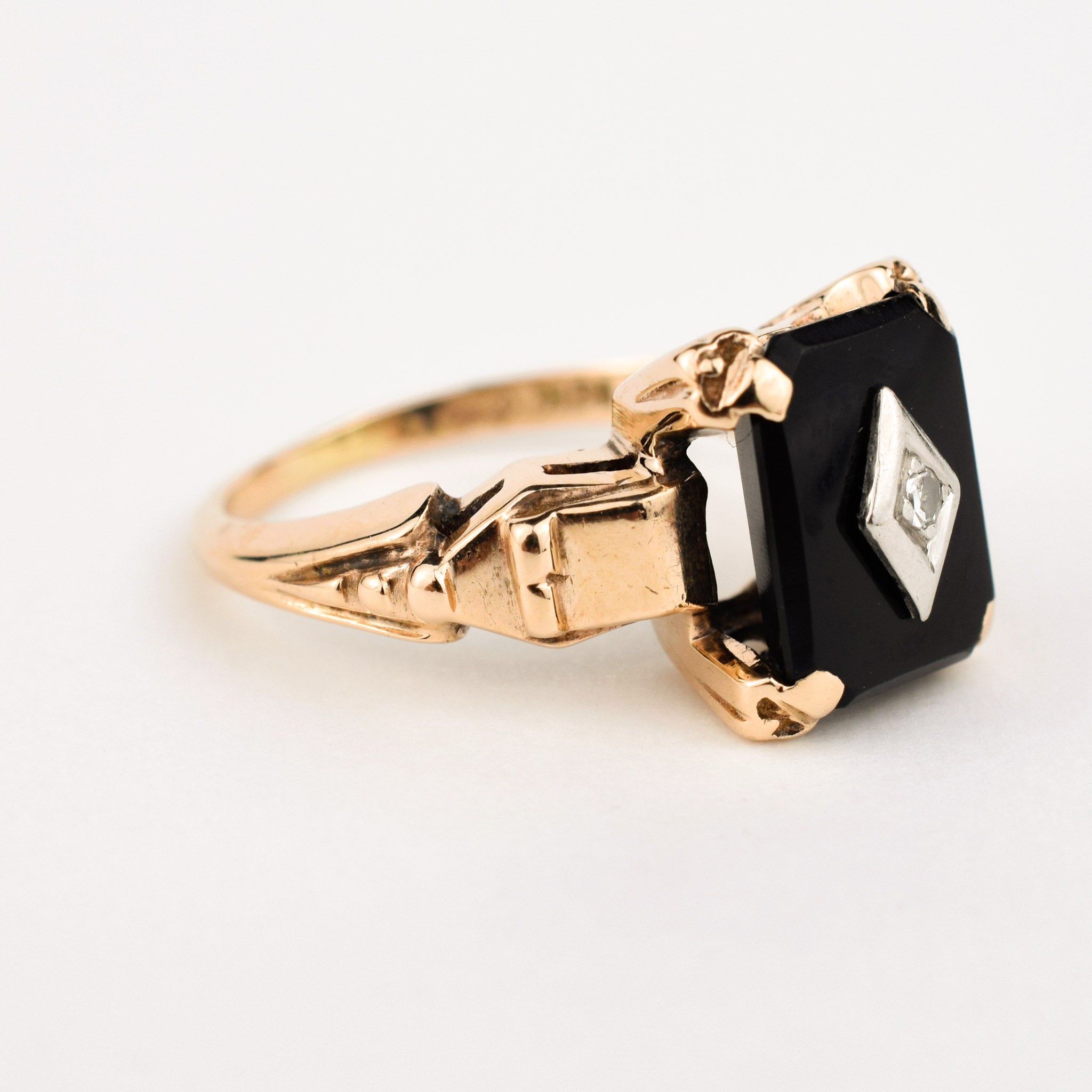 antique onyx and diamond ring 