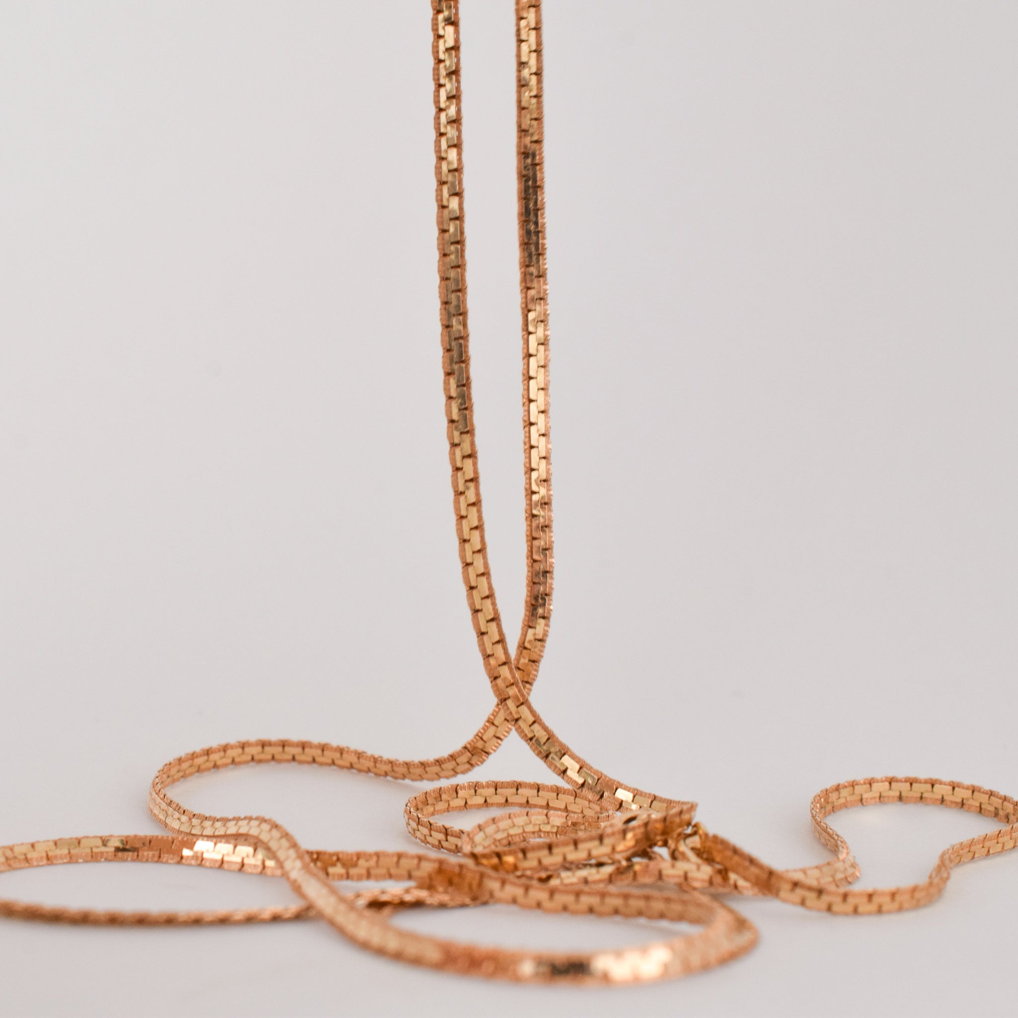 vintage gold herringbone chain necklace, folklor
