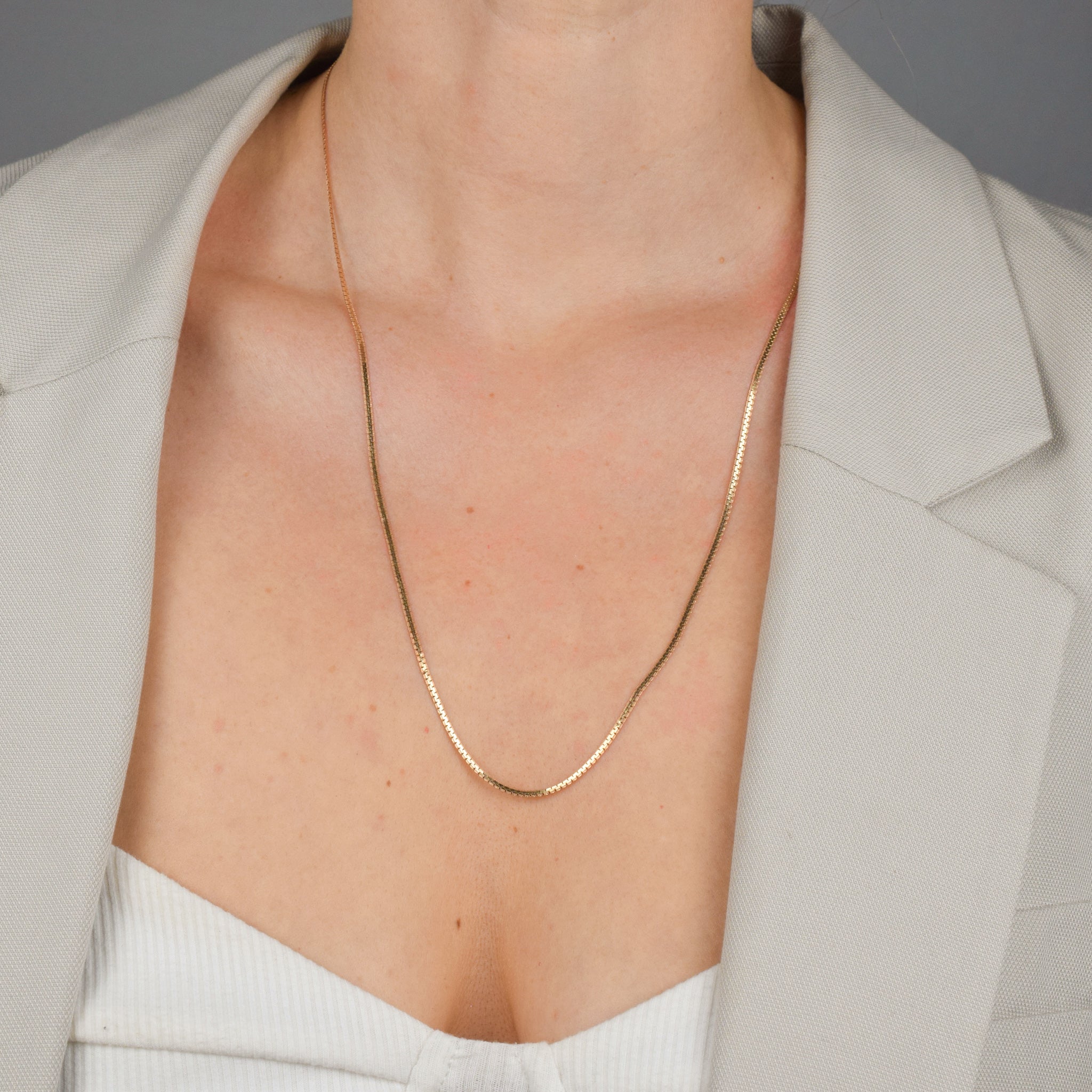 vintage gold herringbone chain necklace, folklor