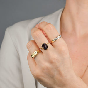 vintage gold cameo ring, folklor