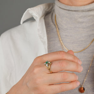 vintage emerald and diamond ring, folklor
