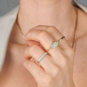vintage opal halo ring, folklor