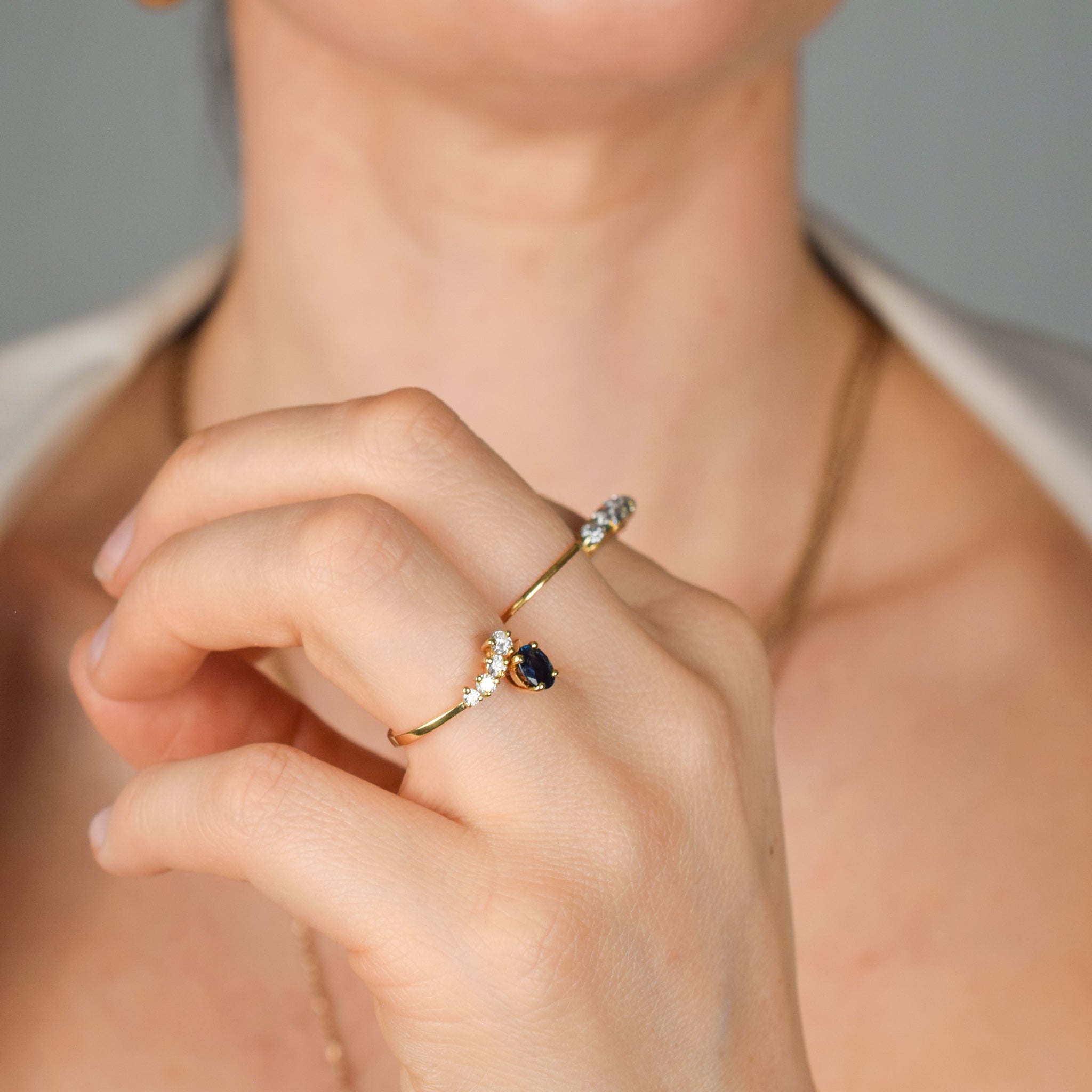 vintage gold sapphire and diamond ring, folklor