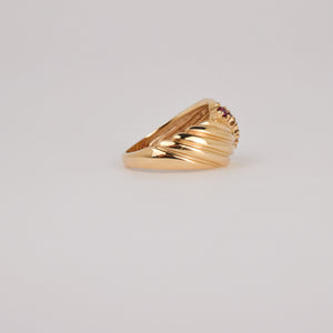 vintage gold ruby dome ring, folklor