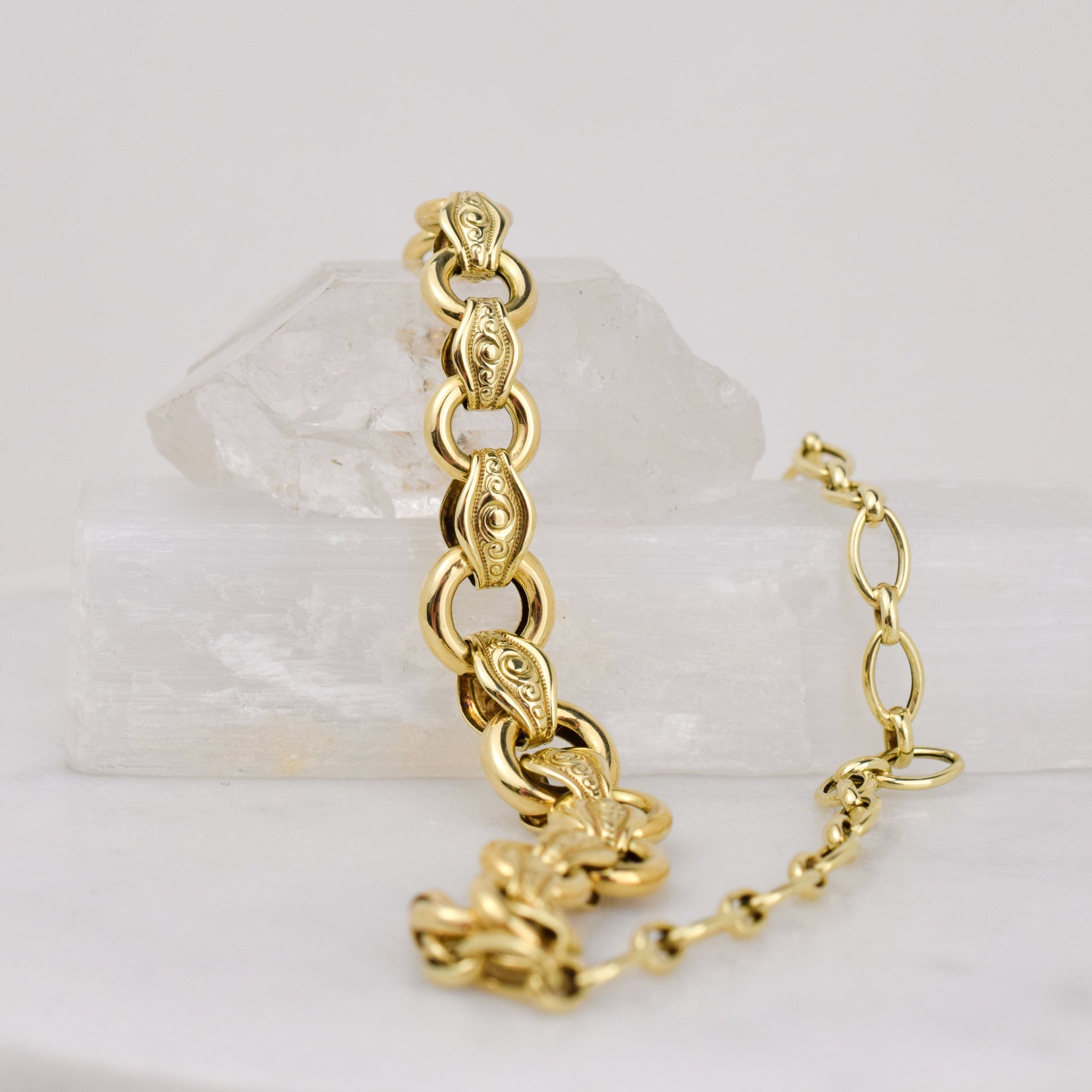 vintage gold fancy link chain necklace, folklor