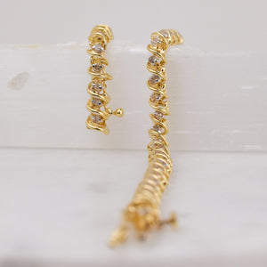 vintage yellow gold diamond tennis bracelet 