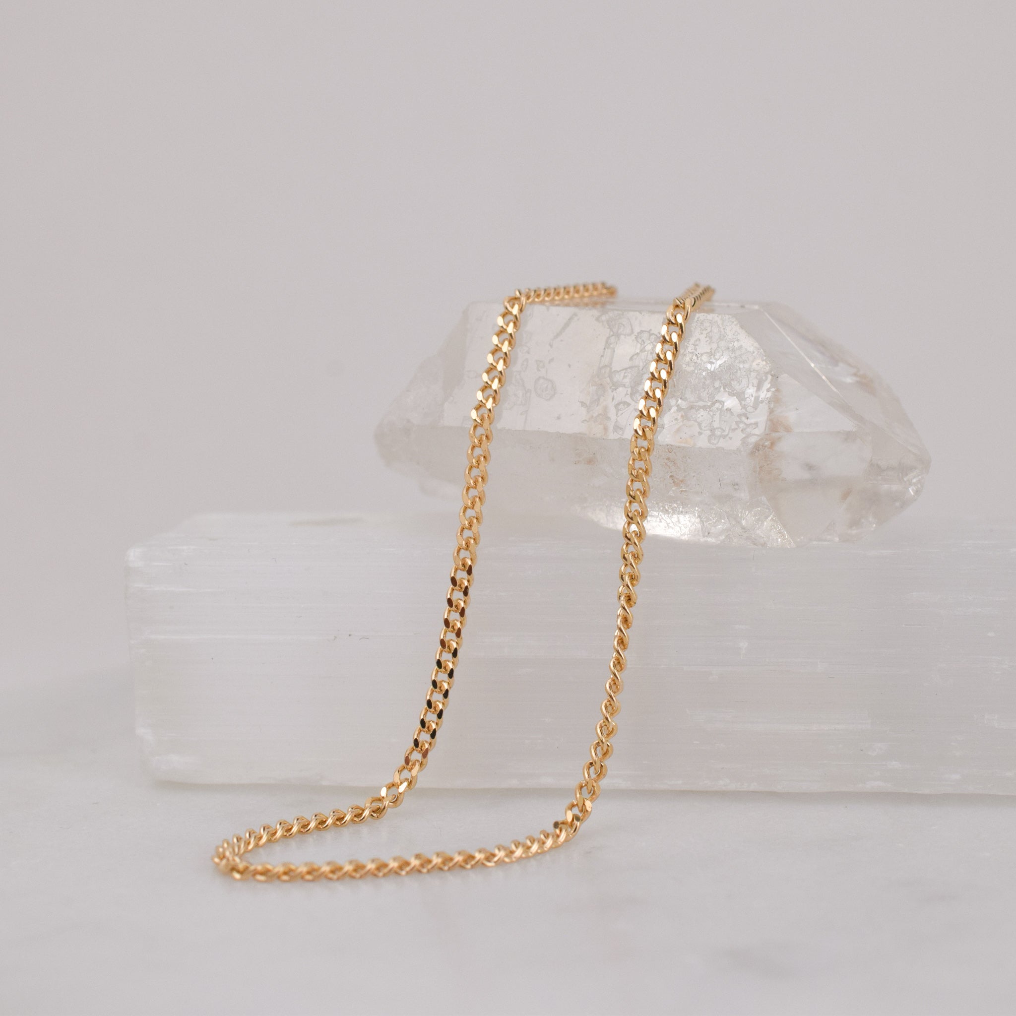 vintage gold curb chain necklace, folklor