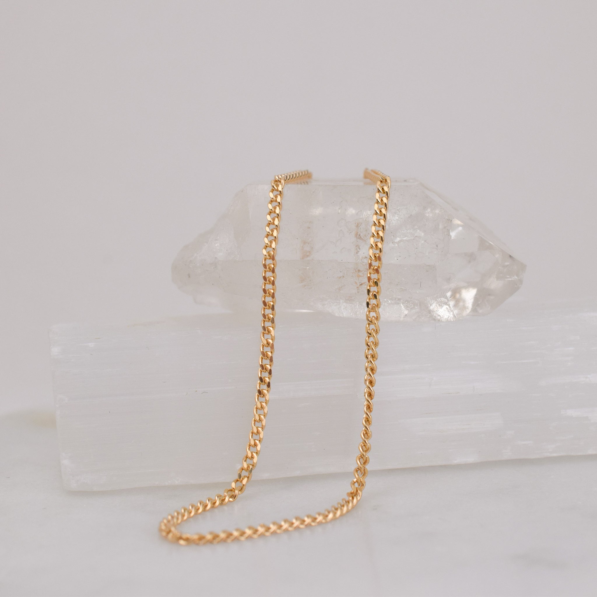 vintage gold curb chain necklace, folklor