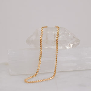 vintage gold curb chain necklace, folklor