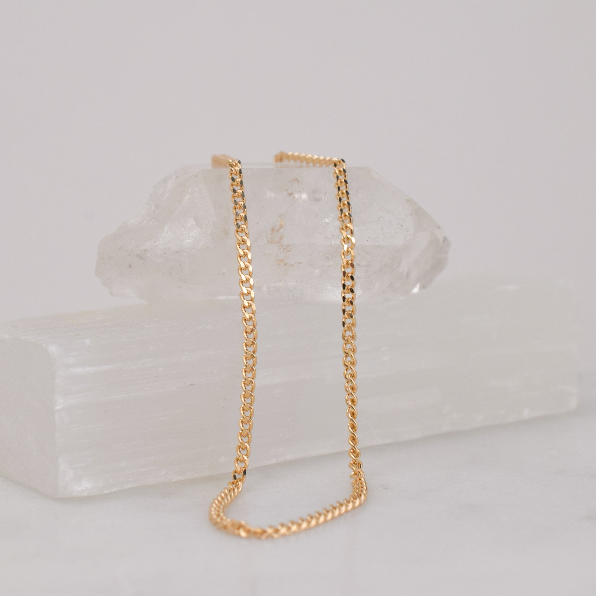 vintage gold curb chain necklace, folklor