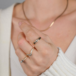 Dainty marquise diamond stacking ring, folklor