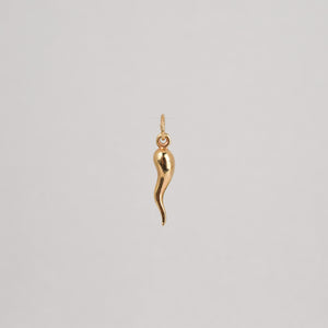 vintage gold cornicello pendant, folklor