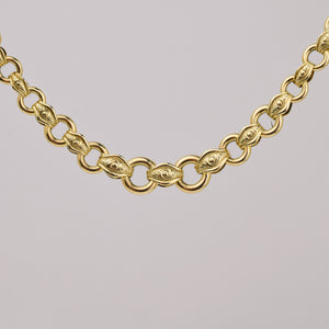 vintage gold fancy link chain necklace, folklor