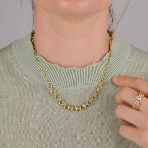 vintage gold fancy link chain necklace, folklor
