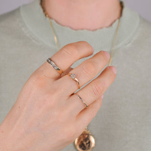 vintage gold diamond stacking ring, folklor