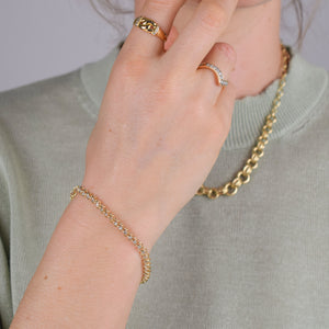 vintage yellow gold diamond tennis bracelet 