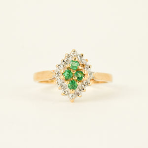 Emerald Cluster Ring (10k)