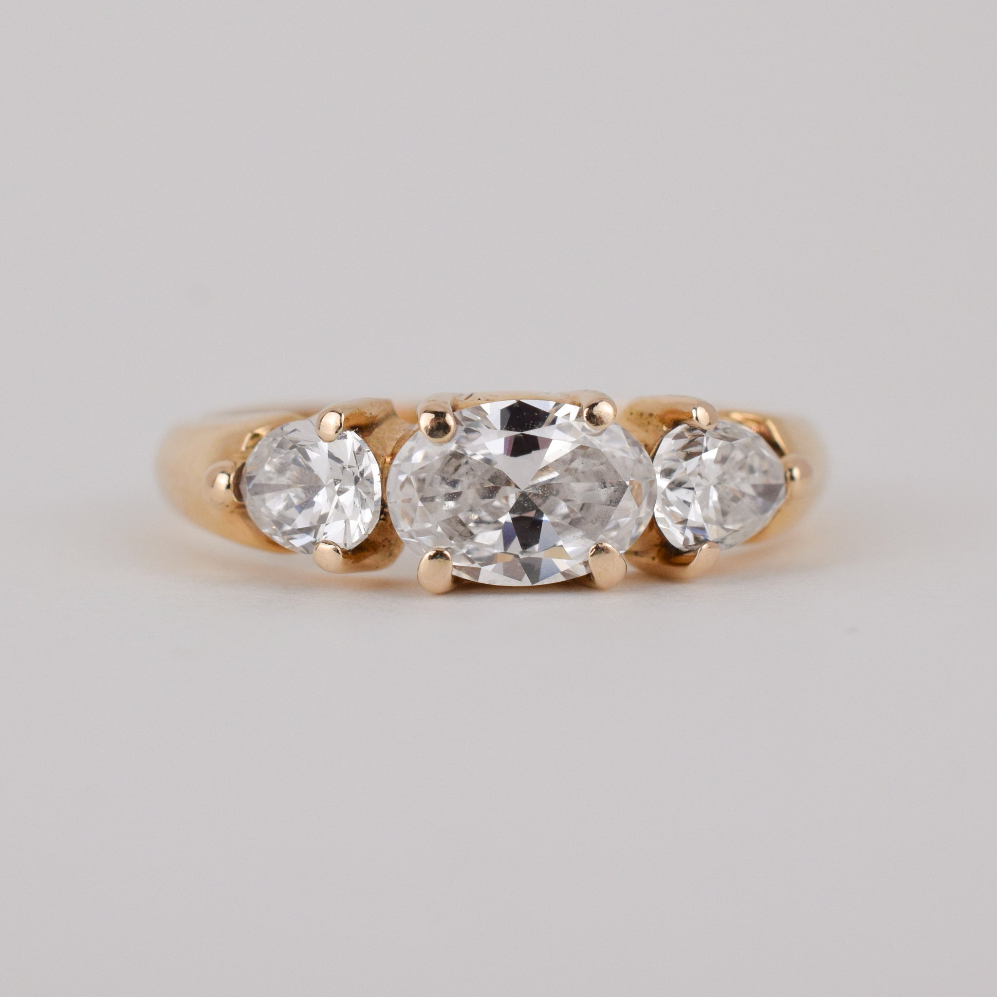 Spectacular oval diamond trilogy engagement ring, folklor