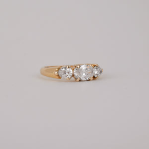 Spectacular oval diamond trilogy engagement ring, folklor