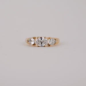 Spectacular oval diamond trilogy engagement ring, folklor