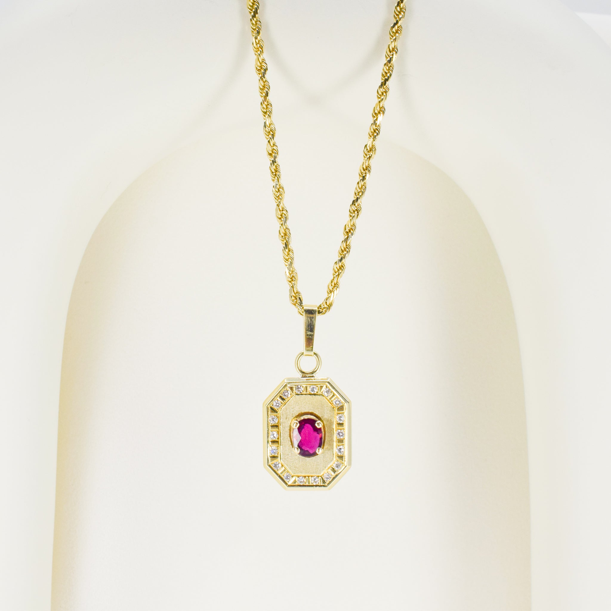 vintage ruby and diamond pendant, folklor