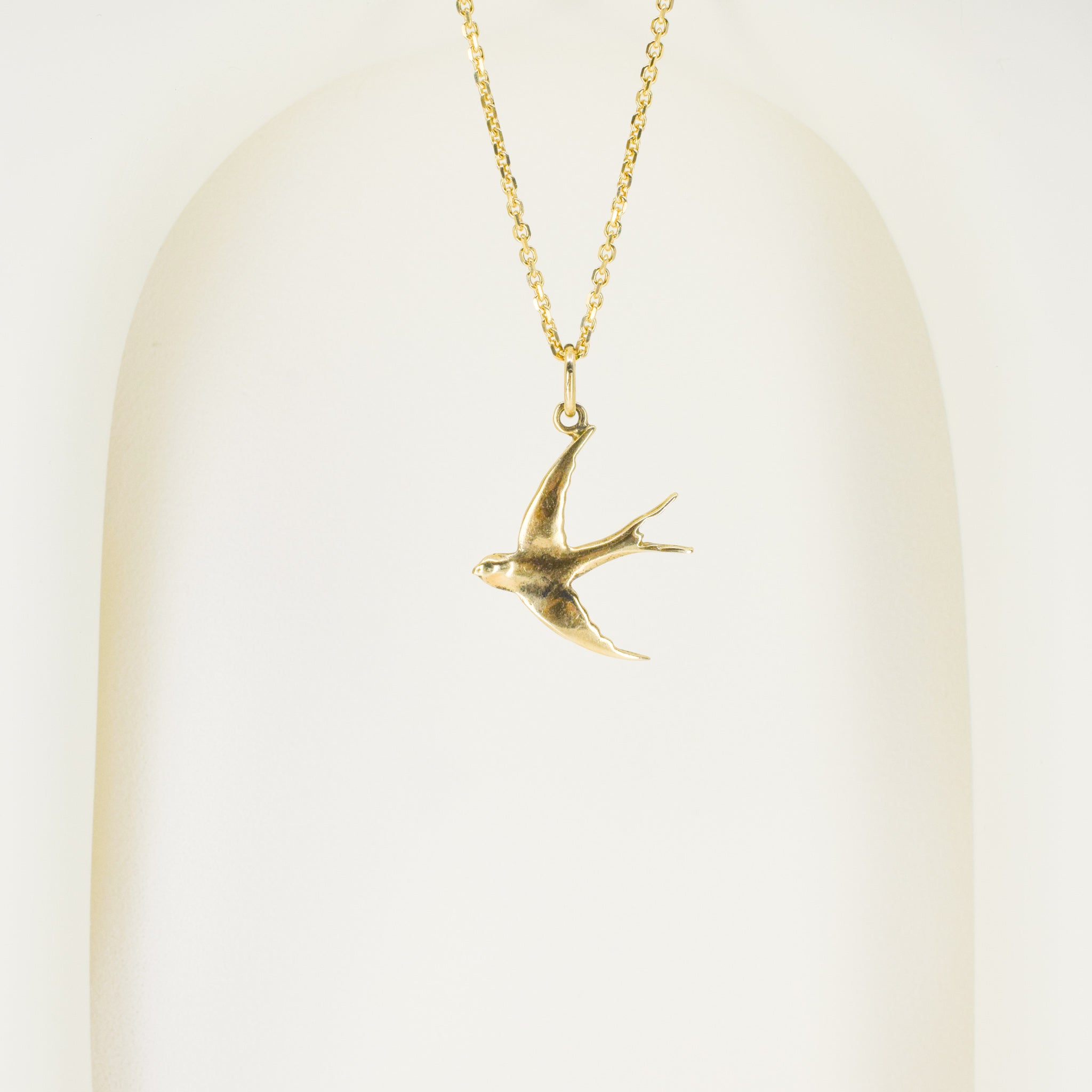 vintage gold sparrow pendant, folklor