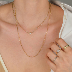 vintage gold Figaro Chain necklace, folklor