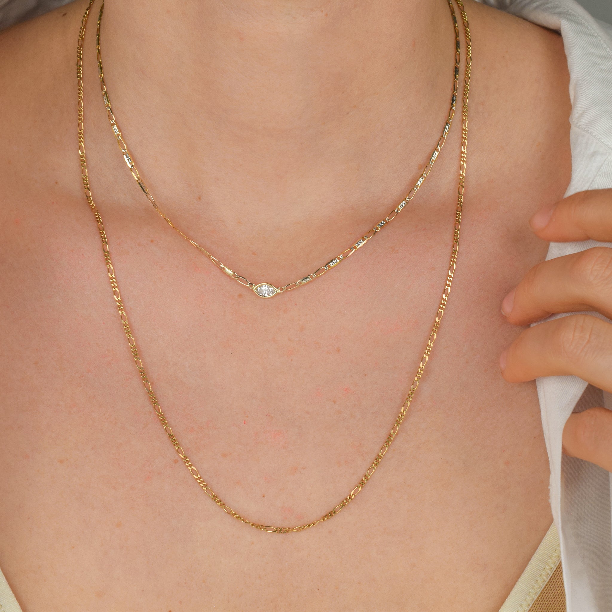 vintage gold marquise diamond necklace, folklor