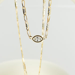 16.25" Marquise Diamond Chain Necklace (10k)