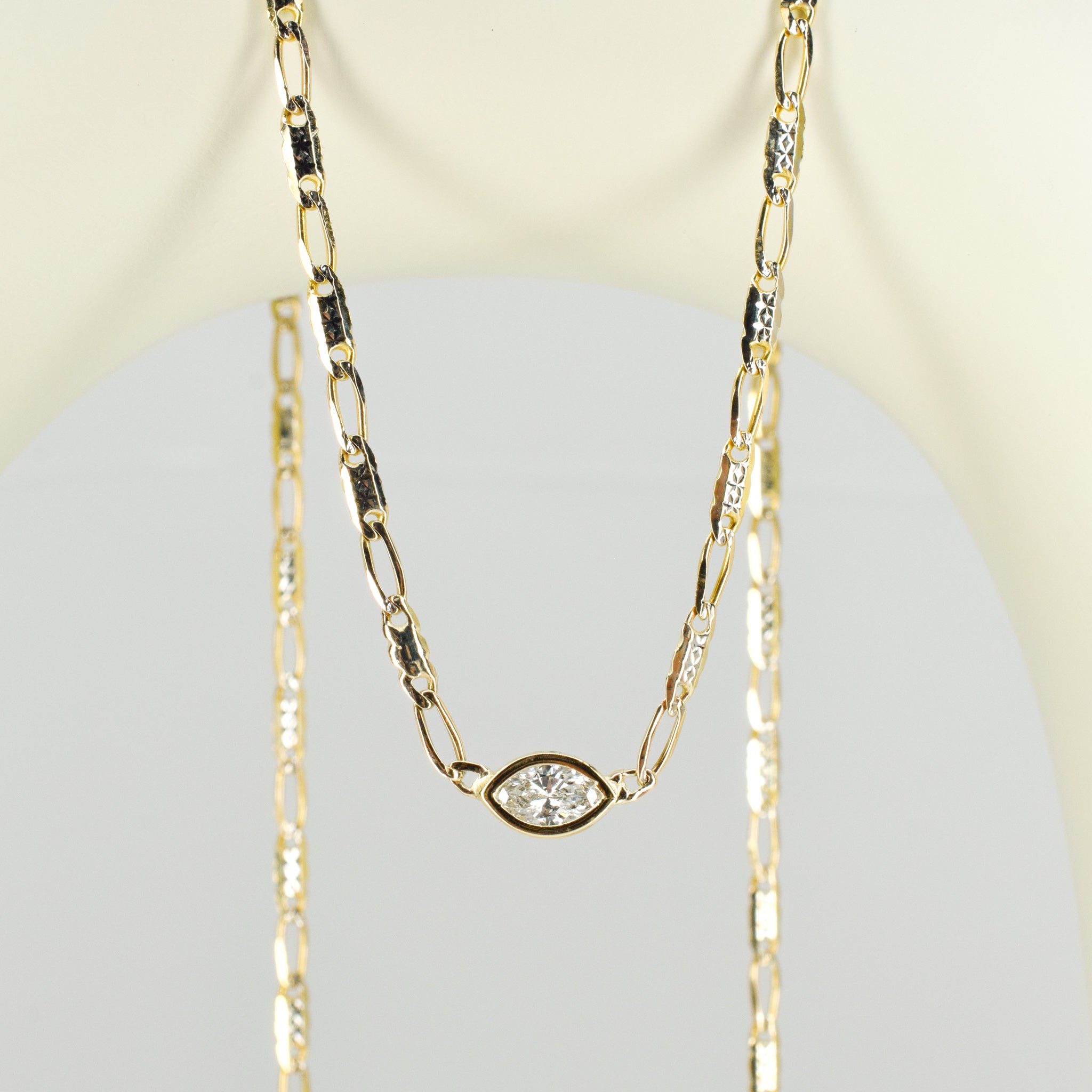 16.25" Marquise Diamond Chain Necklace (10k)