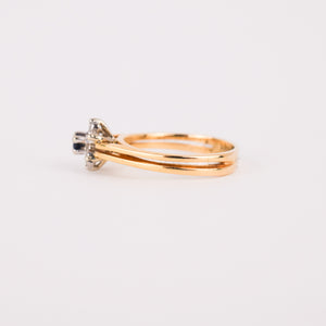 Regal Sapphire Flower Ring (14k)
