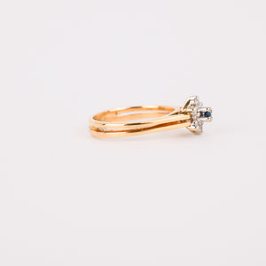 Regal Sapphire Flower Ring (14k)
