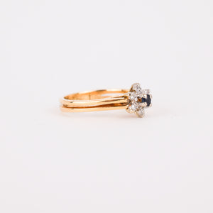 Regal Sapphire Flower Ring (14k)