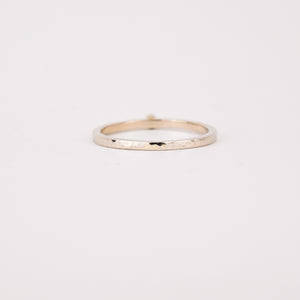 Hammered Solitaire Stacking Ring