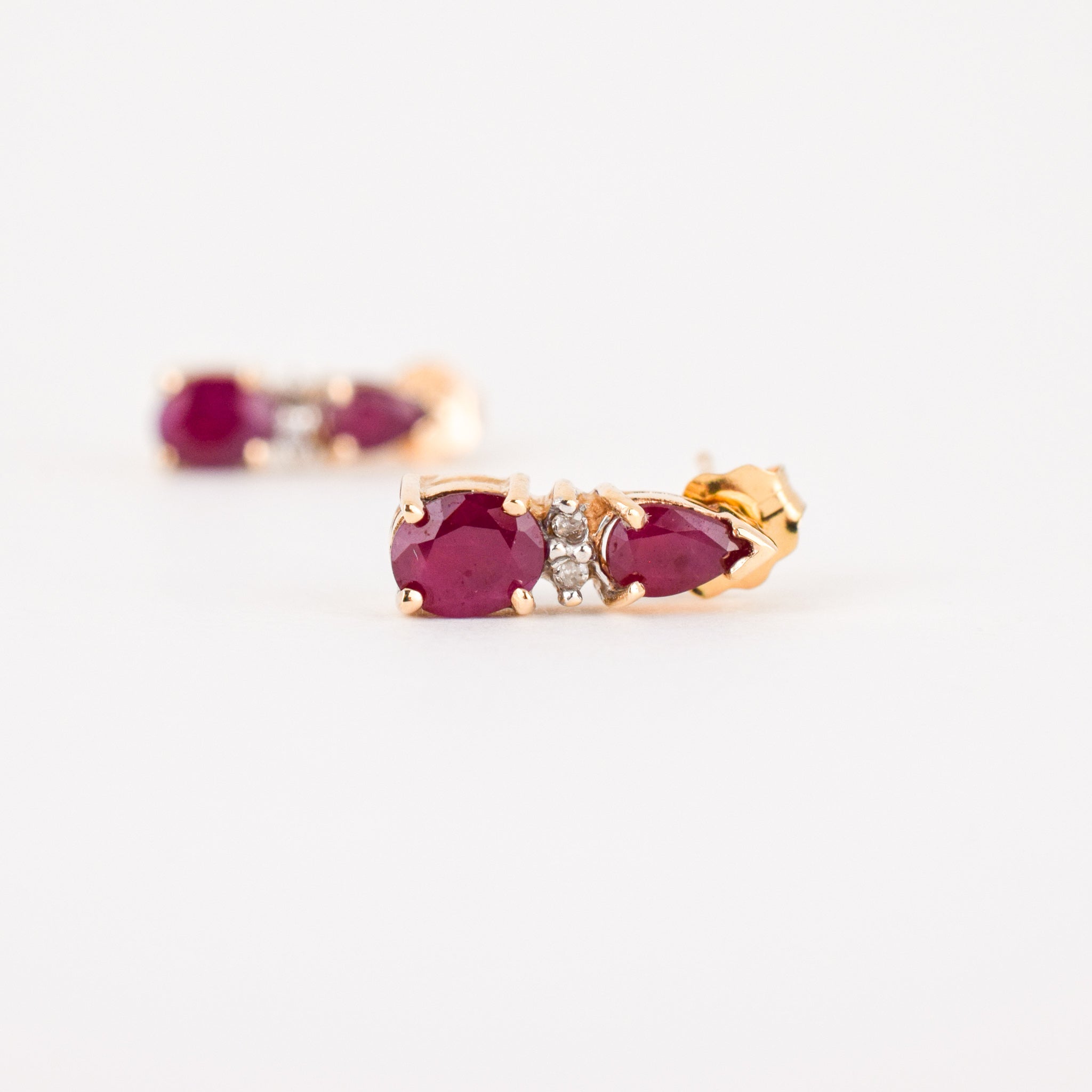 Regal Ruby & Diamond Earrings