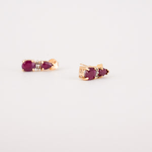 Regal Ruby & Diamond Earrings