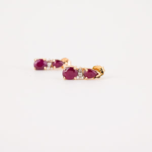 Regal Ruby & Diamond Earrings