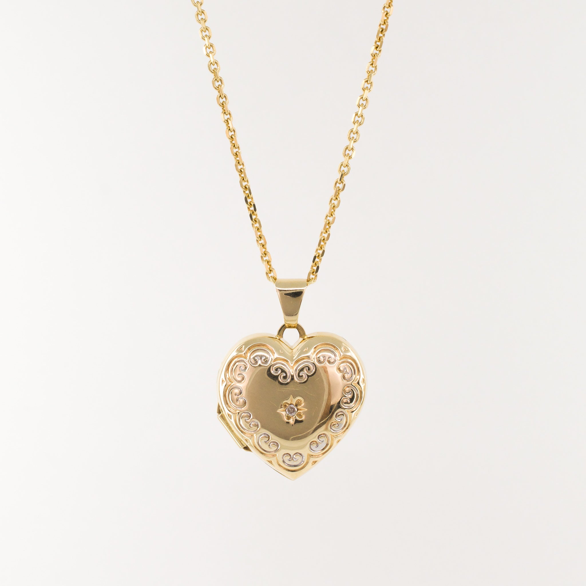 vintage gold heart locket pendant, folklor, vintage and antique jewelry canada