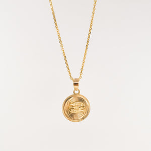 vintage gold pisces zodiac pendant, folklor