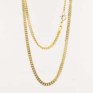 vintage gold curb chain necklace, folklor