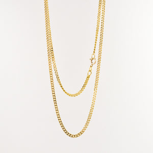 vintage gold curb chain necklace, folklor